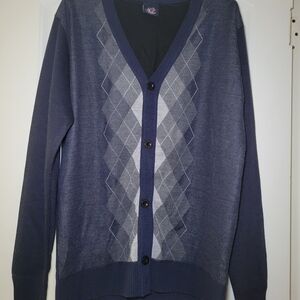 Cambridge Classics Men's Navy and Gray Argyle Sweater XL